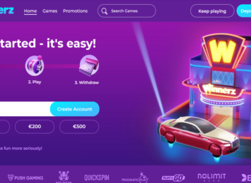 Winnerz Kazino Home Screen